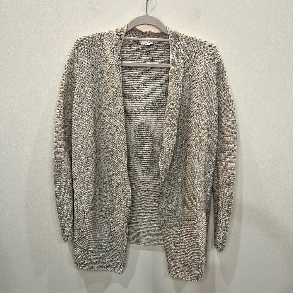 J. Jill Pure Jill Long Sleeve Open Front Cardigan Pockets Gray Women's Size XS